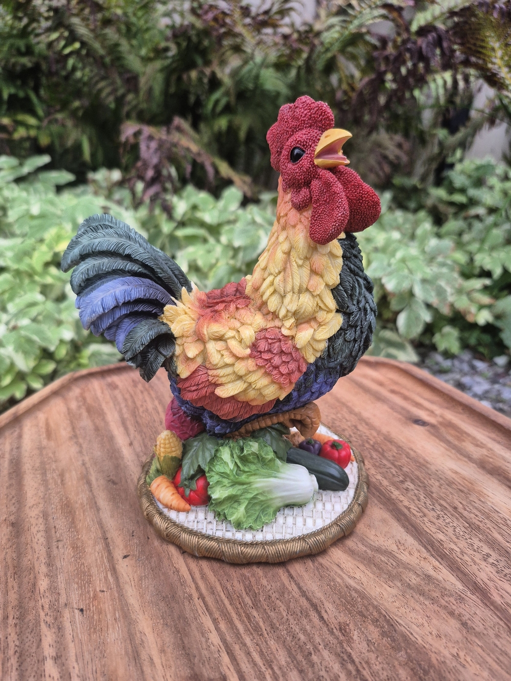 Vintage Artisan Flair "Rise & Shine" Resin Harvest Rooster Figurine